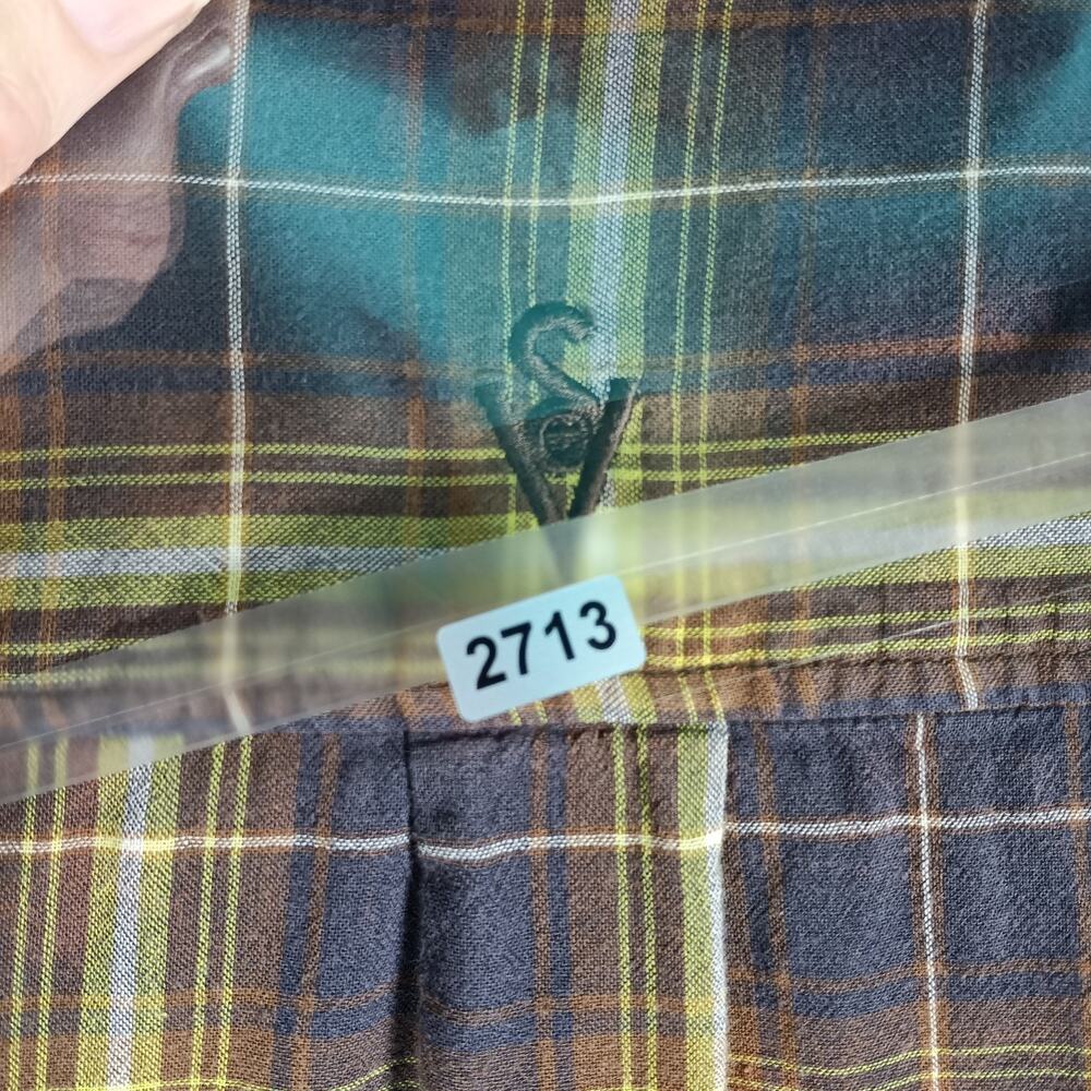 Scottevest TEC Button Down Shirt Men XL Plaid 6 Pocket - Picture 13 of 13